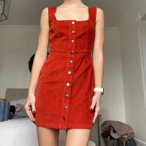 Urban Outfitters stretch corduroy rust fitted jumper 2